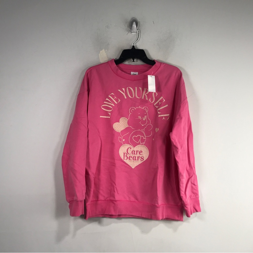 Character Care Bears Valentines Love Yourself Sweatshirt, Women's Size M - Pink